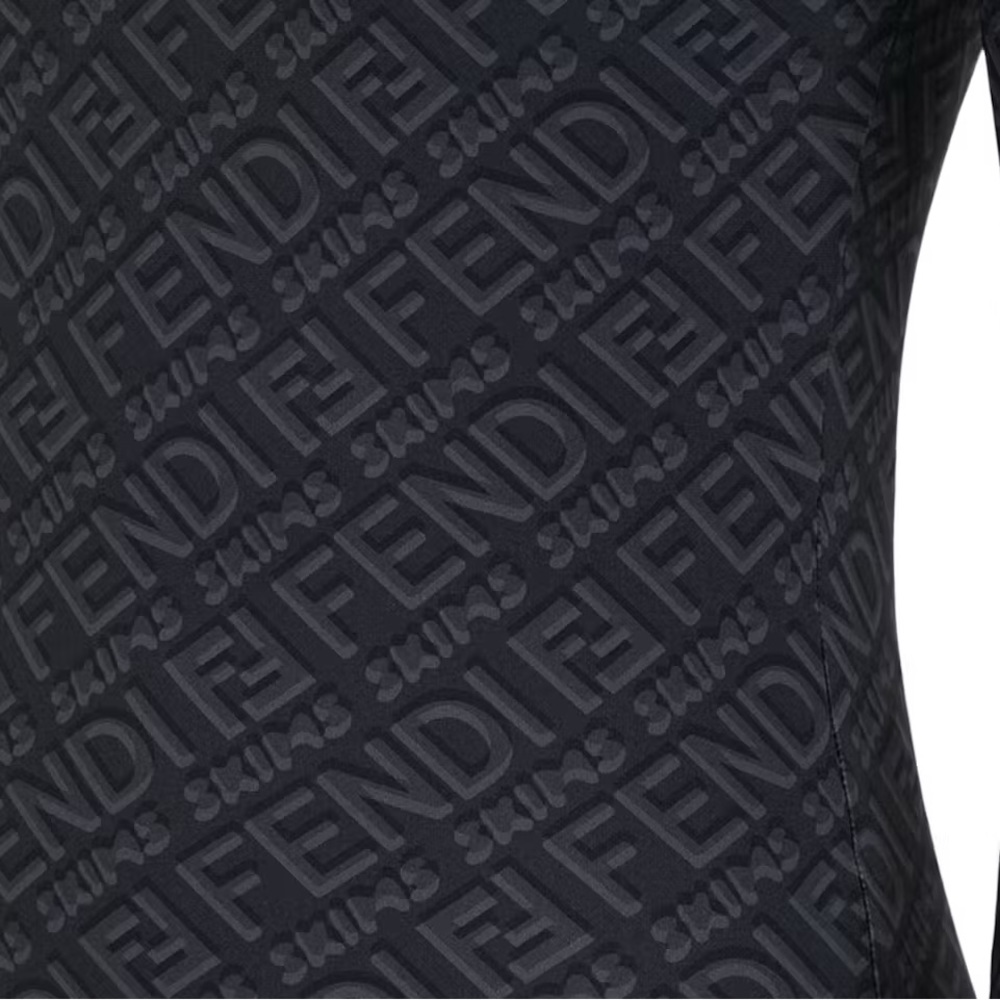 Fendi Skims mock neck black bodysuit SOLD OUT RARE - Picture 4 of 8